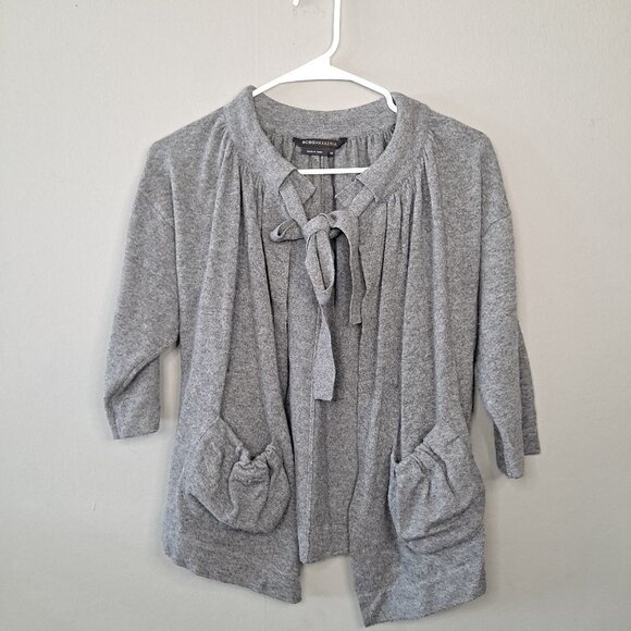 BCBGMaxAzria Gray‎ Wool Cape Cardigan Sweater - Cashmere Blend - Women's XS - Picture 1 of 7